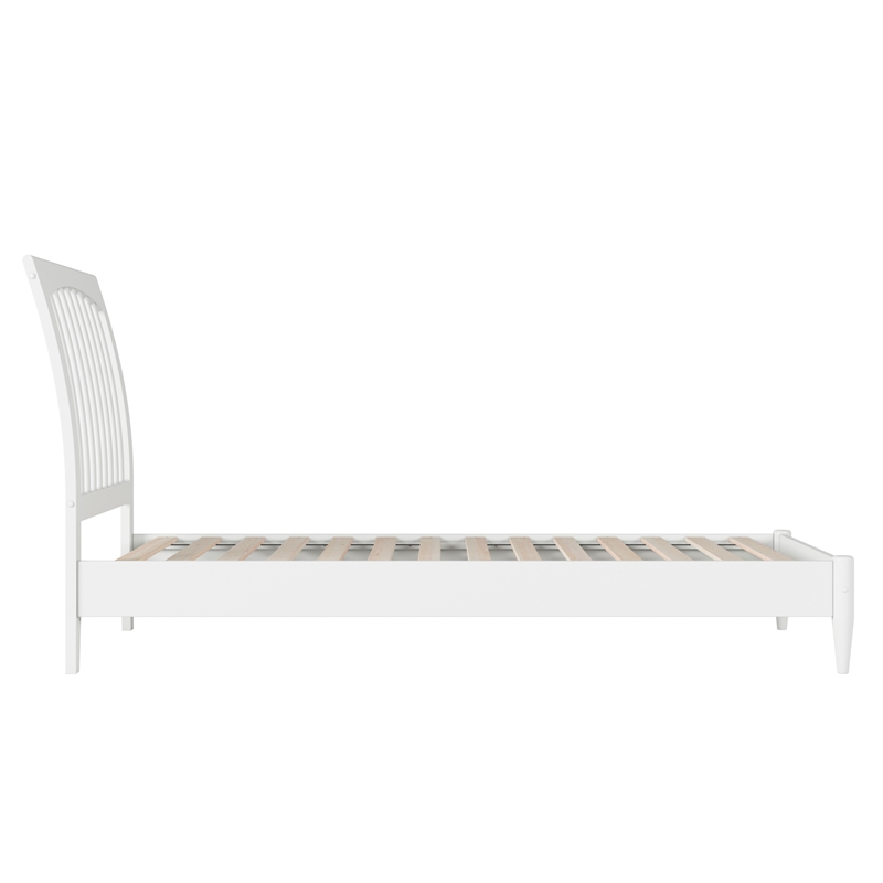 Orleans Twin XL Solid Wood Low Profile Sleigh Platform Bed in White