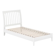 Orleans Twin XL Solid Wood Low Profile Sleigh Platform Bed in White
