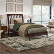 AFI Orleans Twin XL Solid Wood Low Profile Sleigh Platform Bed in Walnut