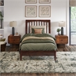 AFI Orleans Twin XL Solid Wood Low Profile Sleigh Platform Bed in Walnut