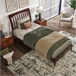 AFI Orleans Twin XL Solid Wood Low Profile Sleigh Platform Bed in Walnut