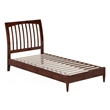 AFI Orleans Twin XL Solid Wood Low Profile Sleigh Platform Bed in Walnut