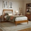 AFI Orleans Twin XL Solid Wood Low Profile Sleigh Platform Bed in Light Toffee