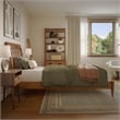 AFI Orleans Twin XL Solid Wood Low Profile Sleigh Platform Bed in Light Toffee