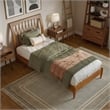 AFI Orleans Twin XL Solid Wood Low Profile Sleigh Platform Bed in Light Toffee
