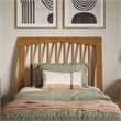 AFI Orleans Twin XL Solid Wood Low Profile Sleigh Platform Bed in Light Toffee
