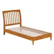 AFI Orleans Twin XL Solid Wood Low Profile Sleigh Platform Bed in Light Toffee