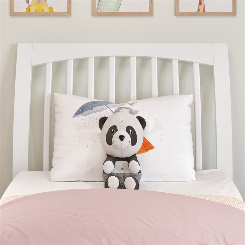 Orleans Twin Solid Wood Low Profile Sleigh Platform Bed in White