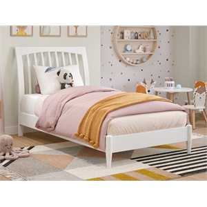 orleans twin solid wood low profile sleigh platform bed in white