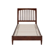 Orleans Twin Solid Wood Low Profile Sleigh Platform Bed in Walnut