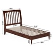 Orleans Twin Solid Wood Low Profile Sleigh Platform Bed in Walnut