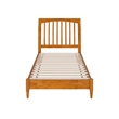 AFI Orleans Twin Solid Wood Low Profile Sleigh Platform Bed in Light Toffee