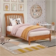 AFI Orleans Twin Solid Wood Low Profile Sleigh Platform Bed in Light Toffee