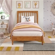 AFI Orleans Twin Solid Wood Low Profile Sleigh Platform Bed in Light Toffee