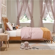 AFI Orleans Twin Solid Wood Low Profile Sleigh Platform Bed in Light Toffee