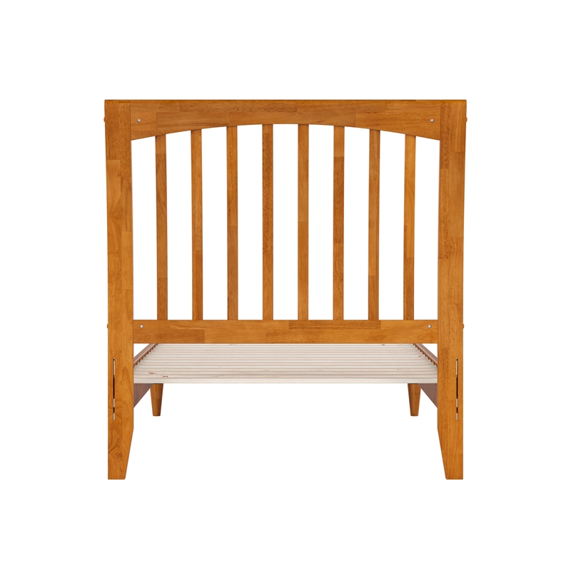 AFI Orleans Twin Solid Wood Low Profile Sleigh Platform Bed in Light Toffee