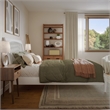 AFI Orleans Full Solid Wood Low Profile Sleigh Platform Bed in White