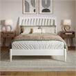 AFI Orleans Full Solid Wood Low Profile Sleigh Platform Bed in White