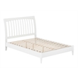 AFI Orleans Full Solid Wood Low Profile Sleigh Platform Bed in White