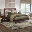 AFI Orleans Full Solid Wood Low Profile Sleigh Platform Bed in Walnut