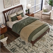 AFI Orleans Full Solid Wood Low Profile Sleigh Platform Bed in Walnut