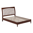 AFI Orleans Full Solid Wood Low Profile Sleigh Platform Bed in Walnut