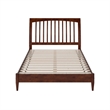 AFI Orleans Full Solid Wood Low Profile Sleigh Platform Bed in Walnut