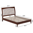 AFI Orleans Full Solid Wood Low Profile Sleigh Platform Bed in Walnut