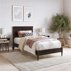 Charlotte Twin XL Solid Wood Low Profile Platform Bed in Espresso