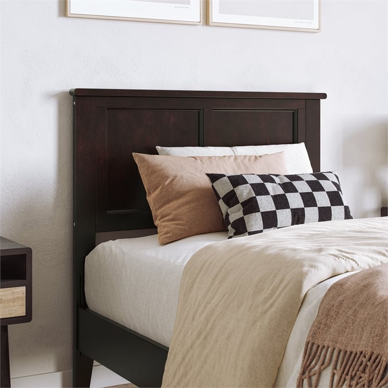 Charlotte Twin XL Solid Wood Low Profile Platform Bed in Espresso
