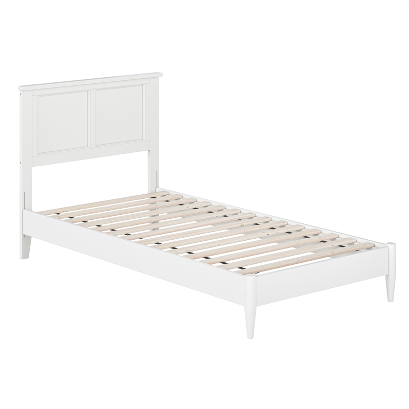 Charlotte Twin XL Solid Wood Low Profile Platform Bed in White