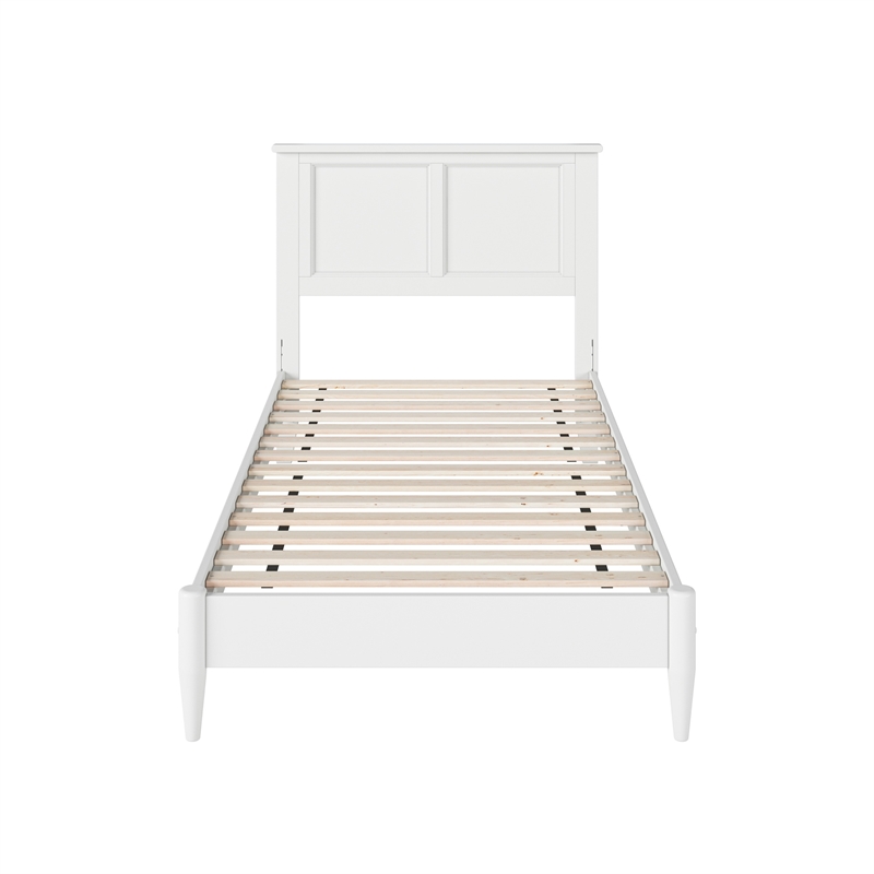 Charlotte Twin XL Solid Wood Low Profile Platform Bed in White