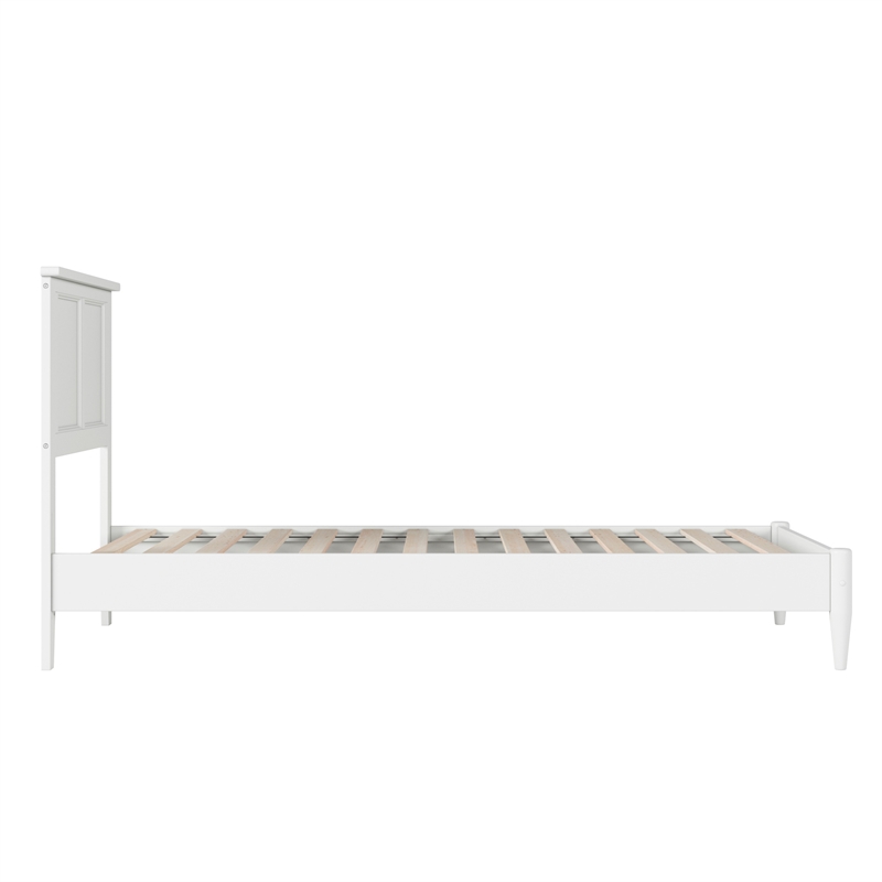 Charlotte Twin XL Solid Wood Low Profile Platform Bed in White