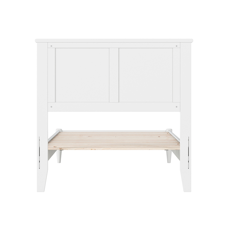Charlotte Twin XL Solid Wood Low Profile Platform Bed in White