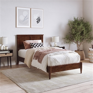 afi charlotte twin xl solid wood low profile platform bed in walnut