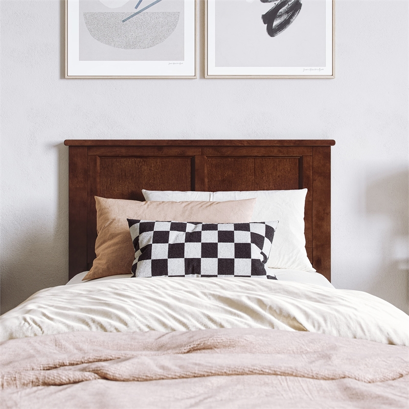 Charlotte Twin XL Solid Wood Low Profile Platform Bed in Walnut