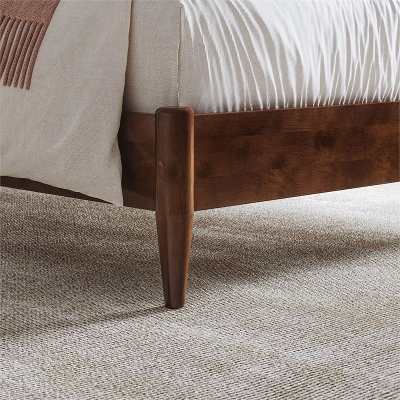 Charlotte Twin XL Solid Wood Low Profile Platform Bed in Walnut