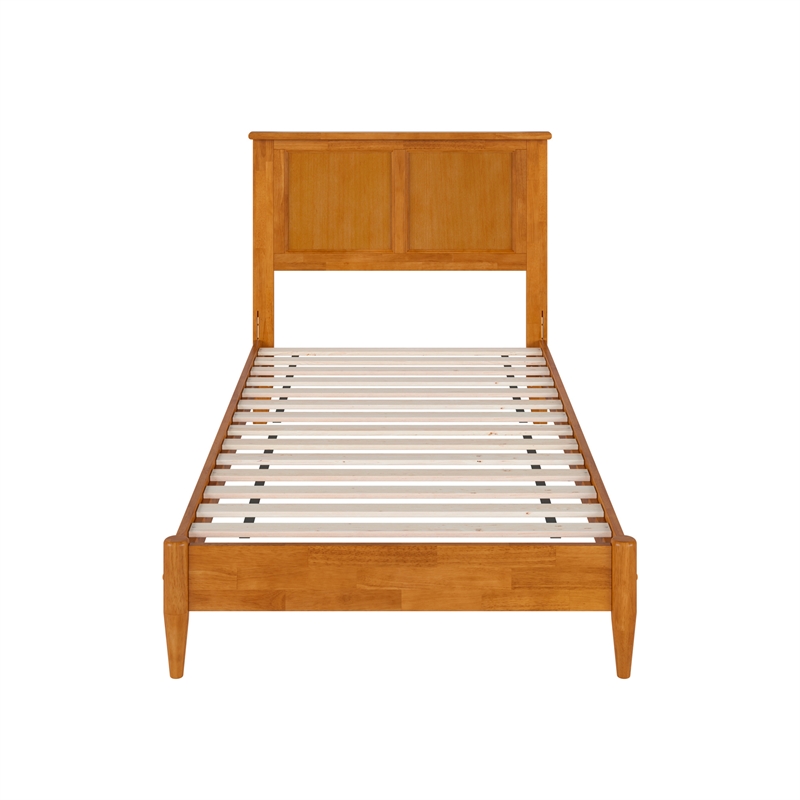 Charlotte Twin XL Solid Wood Low Profile Platform Bed in Light Toffee
