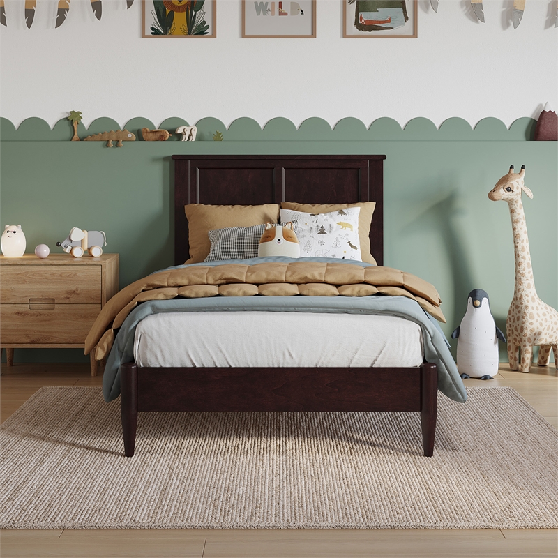Charlotte Twin Solid Wood Low Profile Platform Bed in Espresso