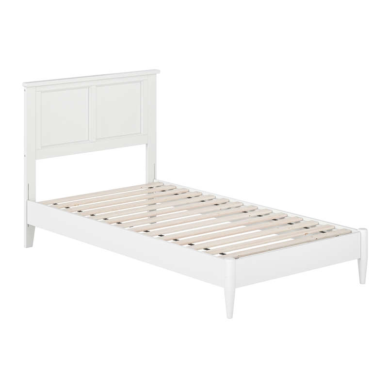 Charlotte Twin Solid Wood Low Profile Platform Bed in White