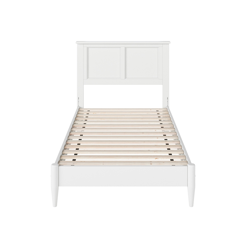 Charlotte Twin Solid Wood Low Profile Platform Bed in White