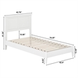 Charlotte Twin Solid Wood Low Profile Platform Bed in White