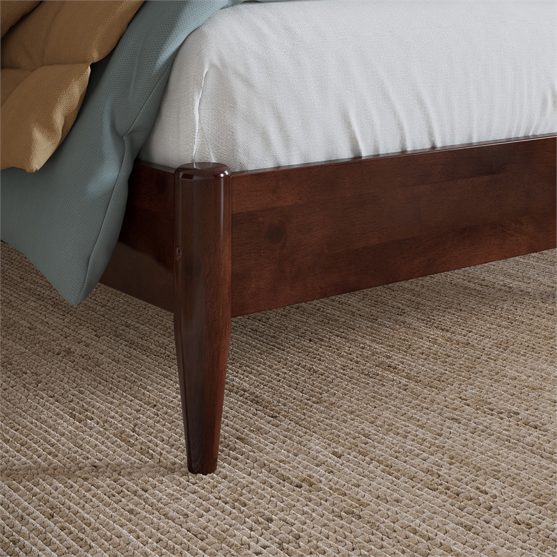 Charlotte Twin Solid Wood Low Profile Platform Bed in Walnut