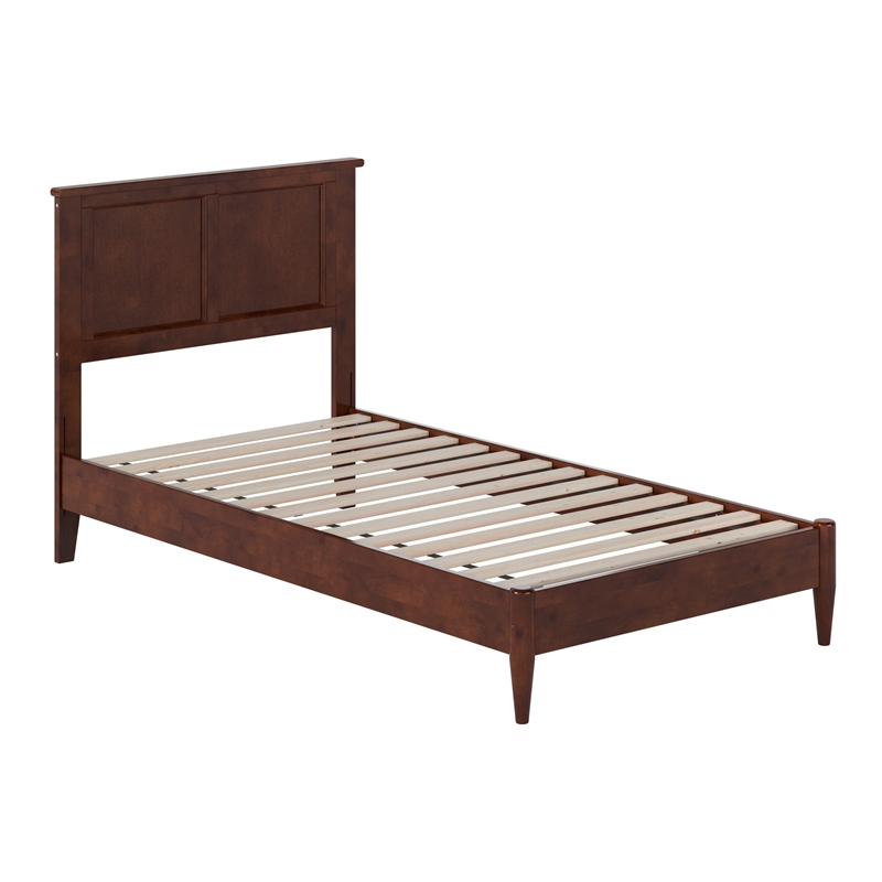 Charlotte Twin Solid Wood Low Profile Platform Bed in Walnut