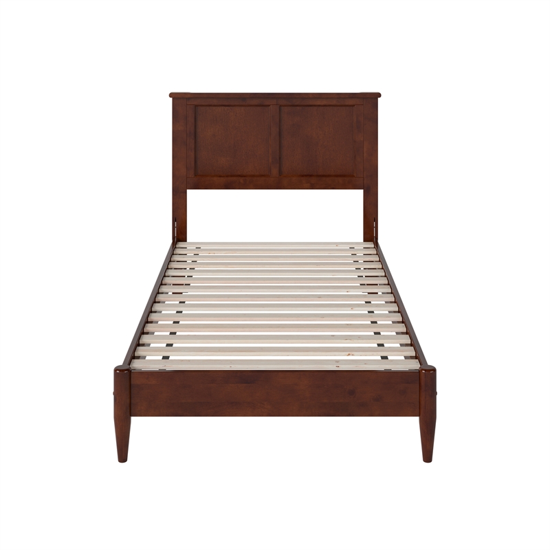Charlotte Twin Solid Wood Low Profile Platform Bed in Walnut
