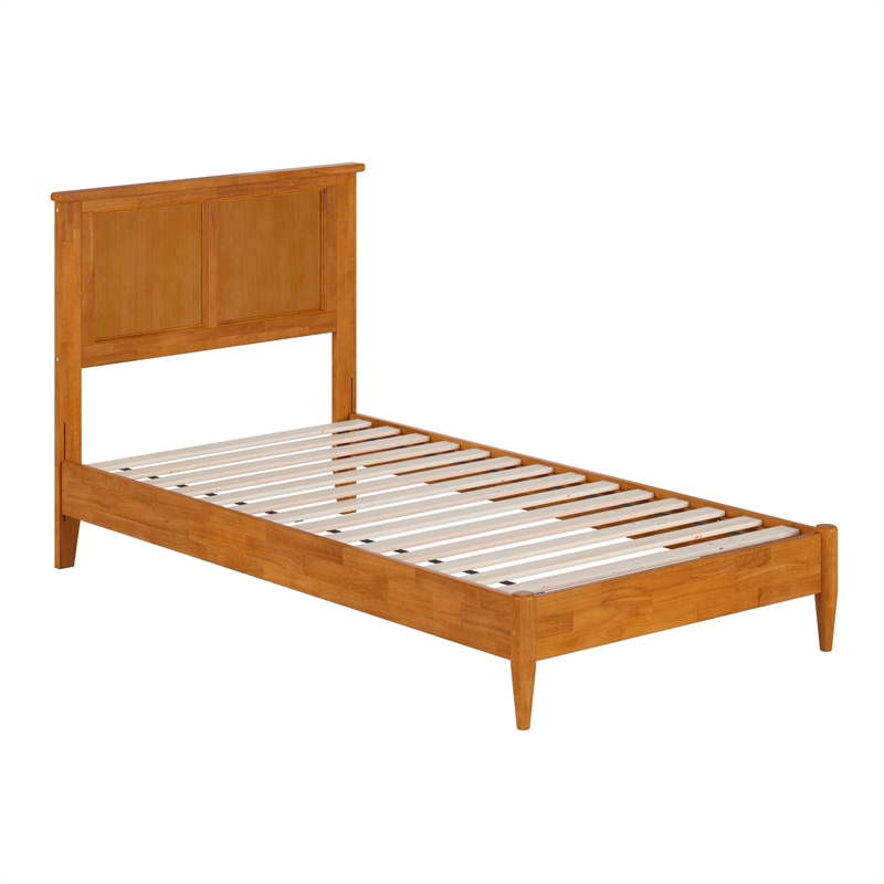 Charlotte Twin Solid Wood Low Profile Platform Bed in Light Toffee