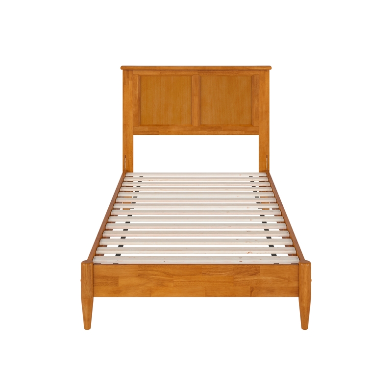 Charlotte Twin Solid Wood Low Profile Platform Bed in Light Toffee