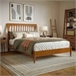 AFI Orleans Full Solid Wood Low Profile Sleigh Platform Bed in Light Toffee