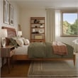 AFI Orleans Full Solid Wood Low Profile Sleigh Platform Bed in Light Toffee