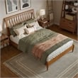 AFI Orleans Full Solid Wood Low Profile Sleigh Platform Bed in Light Toffee